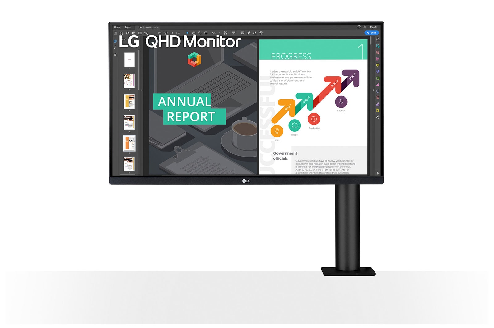 LG 27 QHD Ergo IPS Monitor