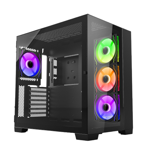 ANT ESPORTS CHASSIS CRYSTAL XL BLACK WITH FANS